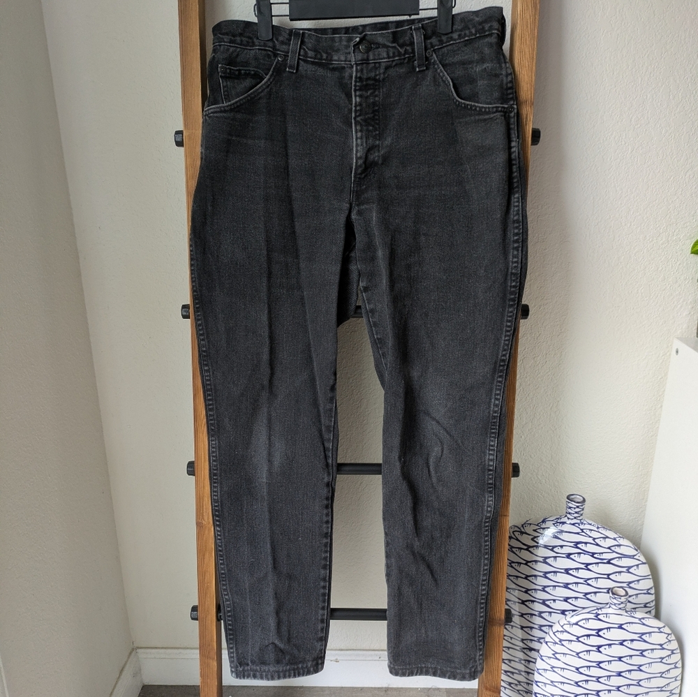 Lands' End Men's Charcoal Straight Jeans - 33x30